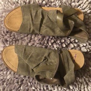 2/$12 Dark Green Sandals